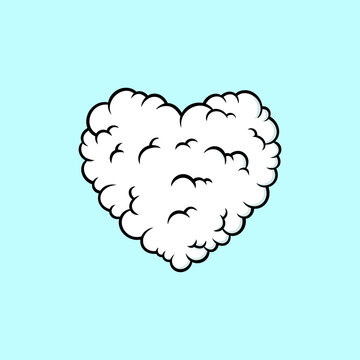 Heart Shaped Cloud Cartoon Vector
