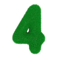 grass number 4 green with generative AI