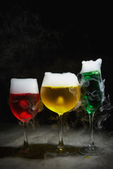 glass of champagne and ice