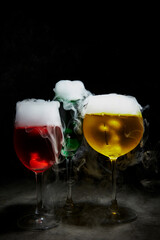 glass of champagne and ice