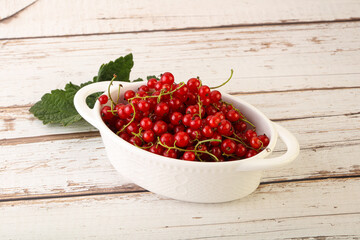 Ripe sweet organic red currant heap