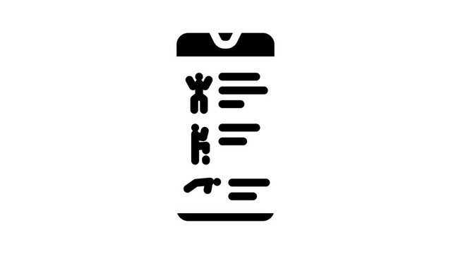 training app smartphone glyph icon animation