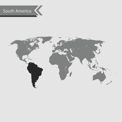 Fototapeta na wymiar map of South America