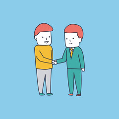 お客様と握手するセールスマンのイラスト素材｜mayucolor09