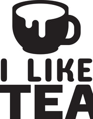 i like tea.eps File, Typography t-shirt design