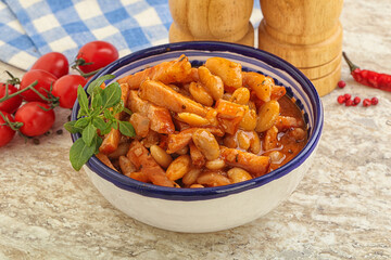 Roasted pork with white beans
