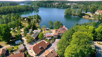 Scenic view of beautiful historical landscape. Travel concept, Łagów in Poland