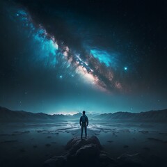 Obraz premium Space galaxy background with planets and stars