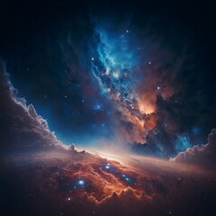 Space galaxy background with planets and stars