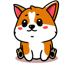 vector cartoon of a cute puppy 