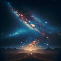 Fototapeta premium Space galaxy background with planets and stars