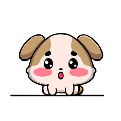 vector cartoon of a cute puppy 