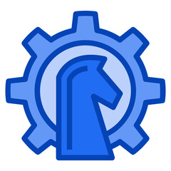 strategy blue icon