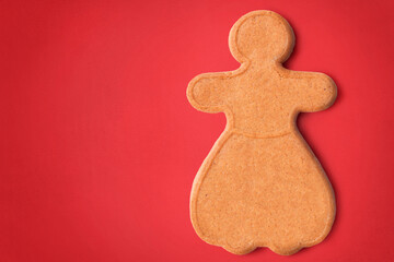 Gingerbread man on red