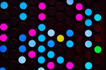 Texture abstract asset of circle colored LED lights on wall