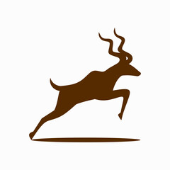 jumping kudu silhouette vector logo