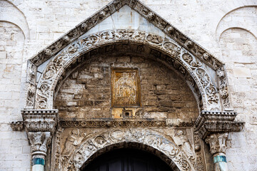 View to exterior of basilica San Nicola in Bari