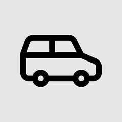 Car icon in line style about travel, use for website mobile app presentation