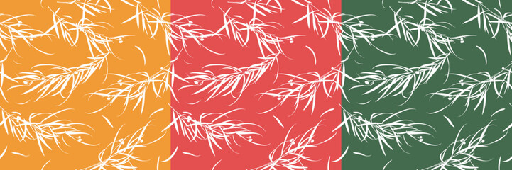 Fototapeta na wymiar Willow Colorful Nature Seamless Pattern