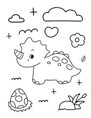 Dinosaur outline coloring page 