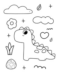 Dinosaur outline coloring page 