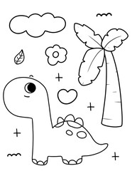 Dinosaur outline coloring page 