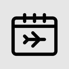 Schedule icon in line style about travel, use for website mobile app presentation