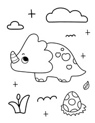 Dinosaur outline coloring page 