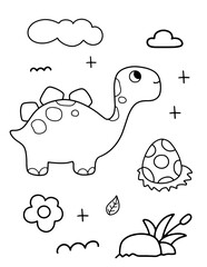Dinosaur outline coloring page 