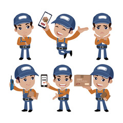 People Set - Profession - Delivery person set 