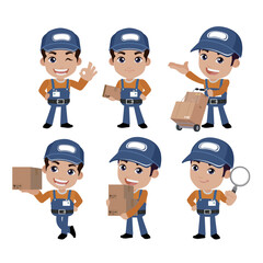 People Set - Profession - Delivery person set 