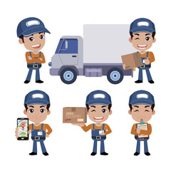 People Set - Profession - Delivery person set 