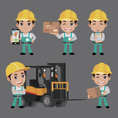 People Set - Profession - Delivery person set 
