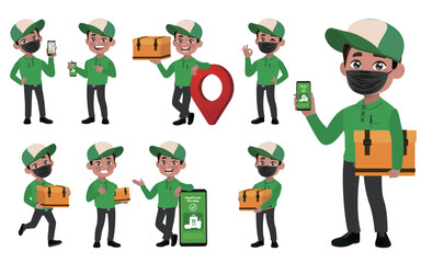 People Set - Profession - Delivery person set 