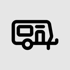 Caravan icon in line style about travel, use for website mobile app presentation