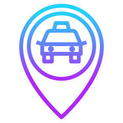 taxi gradient line icon