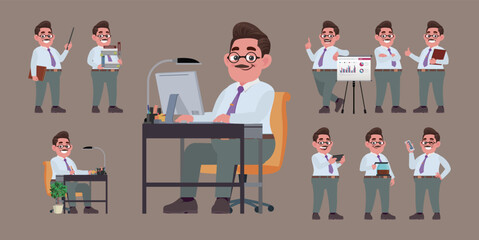 set of  man characters in different poses