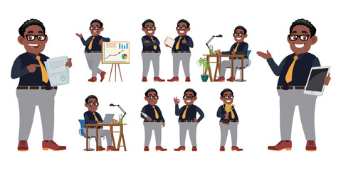 Obraz premium set of man characters in different poses