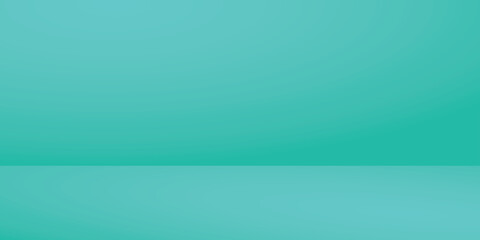 Fototapeta premium Vibrant background in blank turquoise tones. Empty stand to show the product.