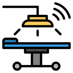 surgical bed filled outline icon