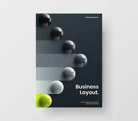 Amazing corporate cover A4 vector design concept. Isolated 3D spheres banner layout.