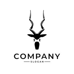 addax antelope logo template vintage icon