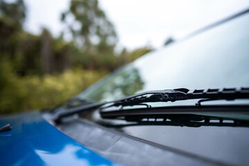 windscreen wiper close up on a car - obrazy, fototapety, plakaty