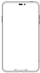 Realistics  white iphone 14 pro by apple. Moke-up screen white colour with transparent screen. Phone mokeup in front. Vector illustration 2