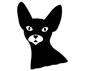 black and white monochrome sphinx cat, logo