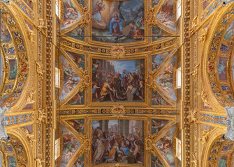 Intérieur de la Basilique Santissima Annunziata del Vastato à Gênes en Italie.	