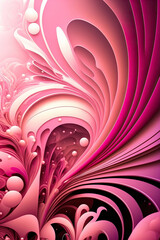 Pink abstract 3d wallpaper. AI
