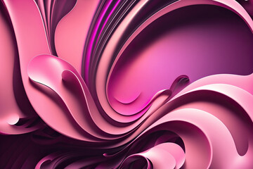 Pink abstract 3d wallpaper. AI
