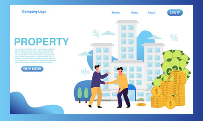 illustration of investment property, buy real estate concept, buy property, mortgage, vector illustration