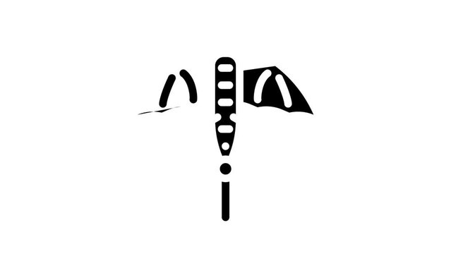 dragon shape kite glyph icon animation